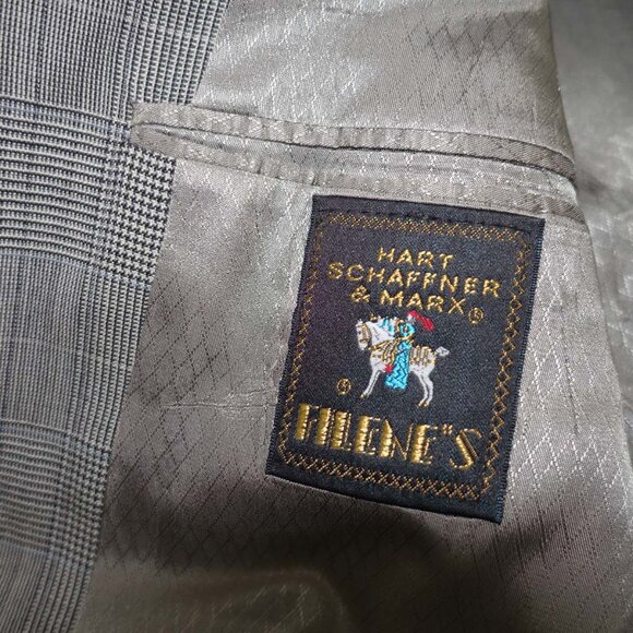 Hart Schaffner Marx Men's 2 Button Suit Size 42 Regular 35 x 29 Gray 100% Wool - Picture 13 of 15